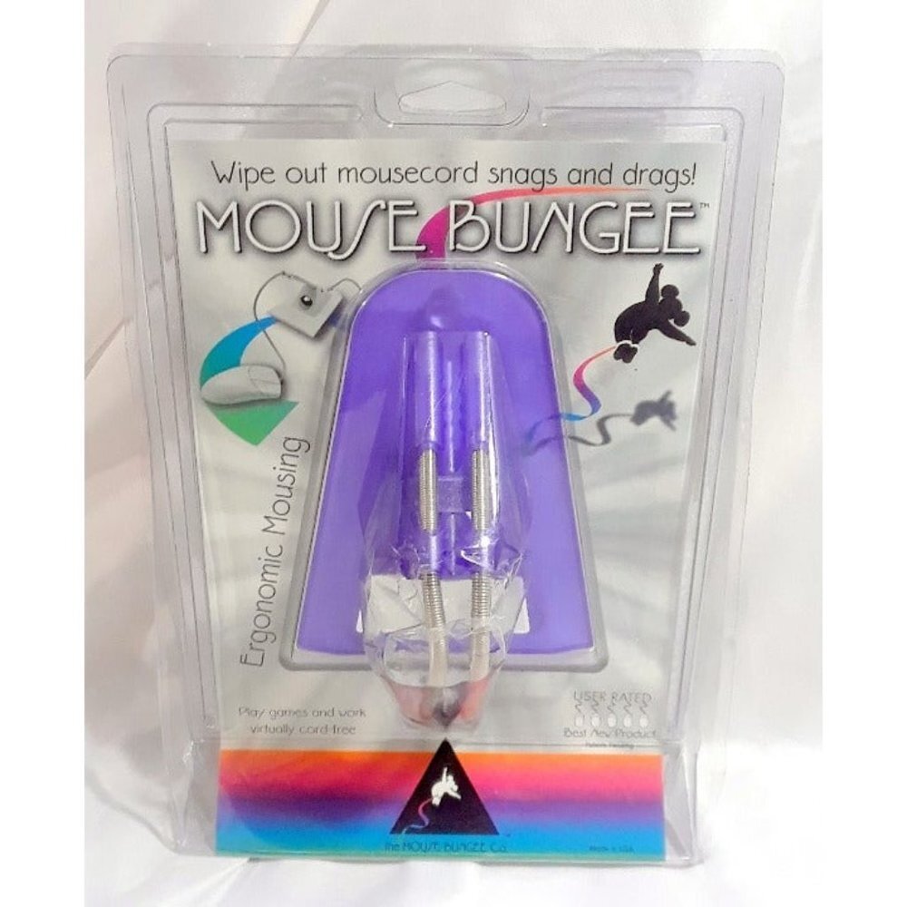 Flexible Mouse Bungee Cord Clipper - Purple